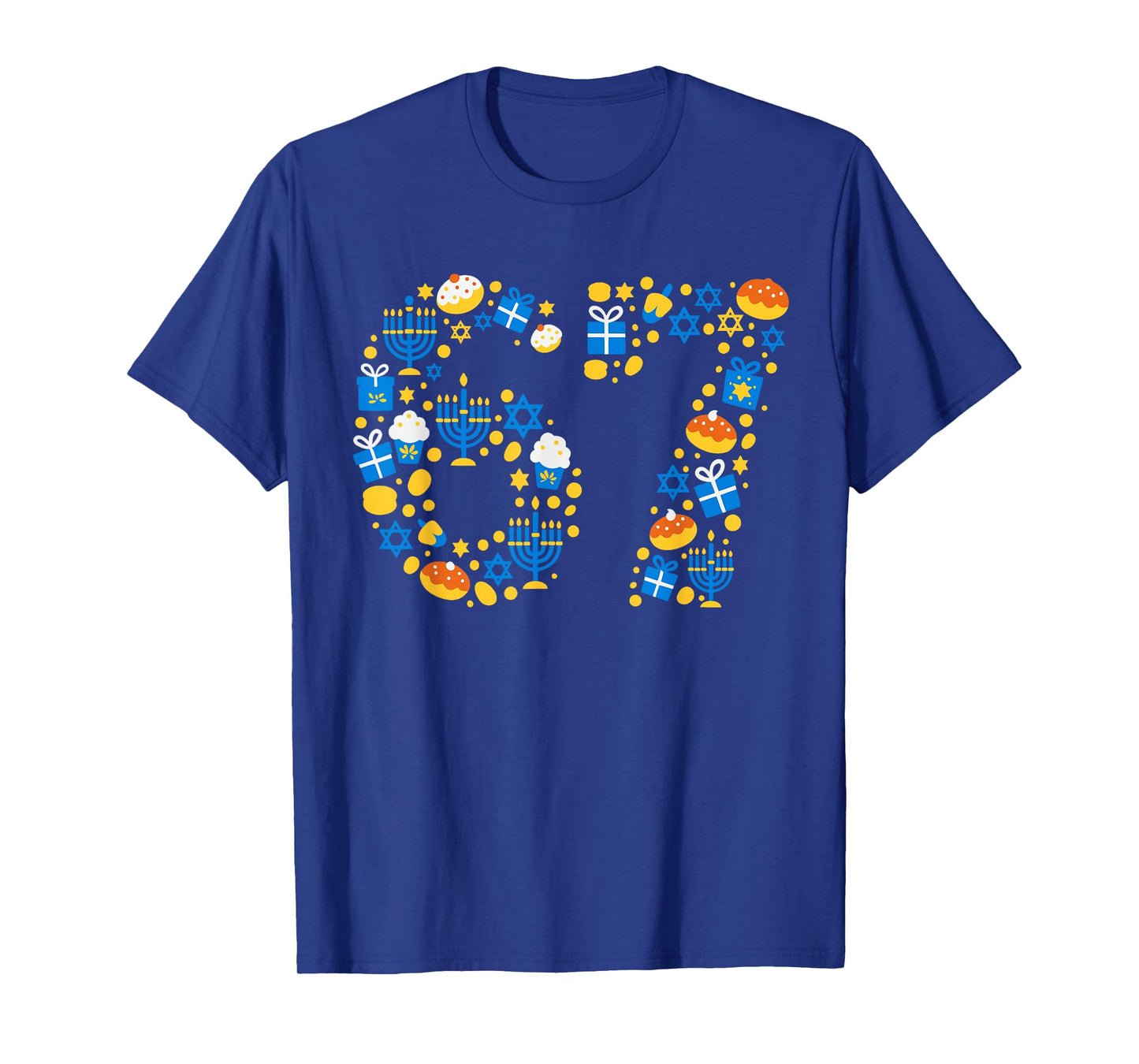 Hanukkah 67 Six Seven Meme Jewish Menorah Chanukah Pajama T-Shirt