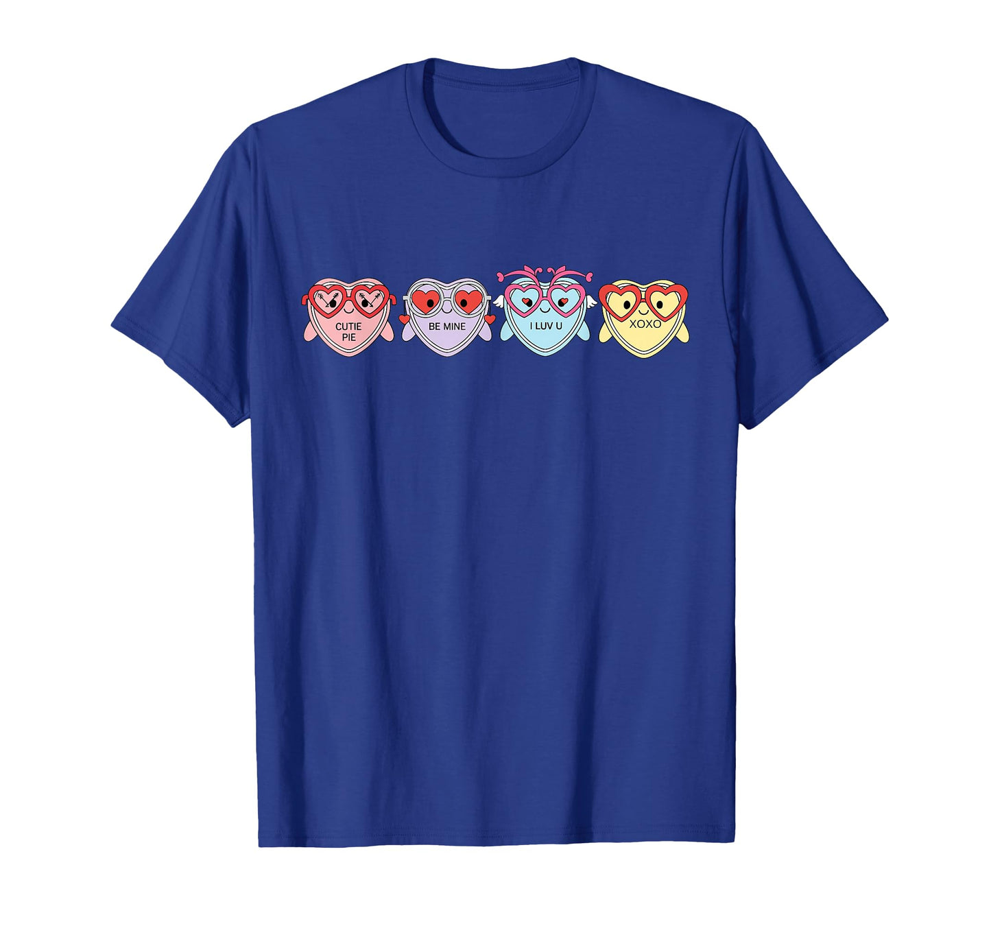 Hearts Candy Wearing Glasses Optometry Optician Valentines T-Shirt