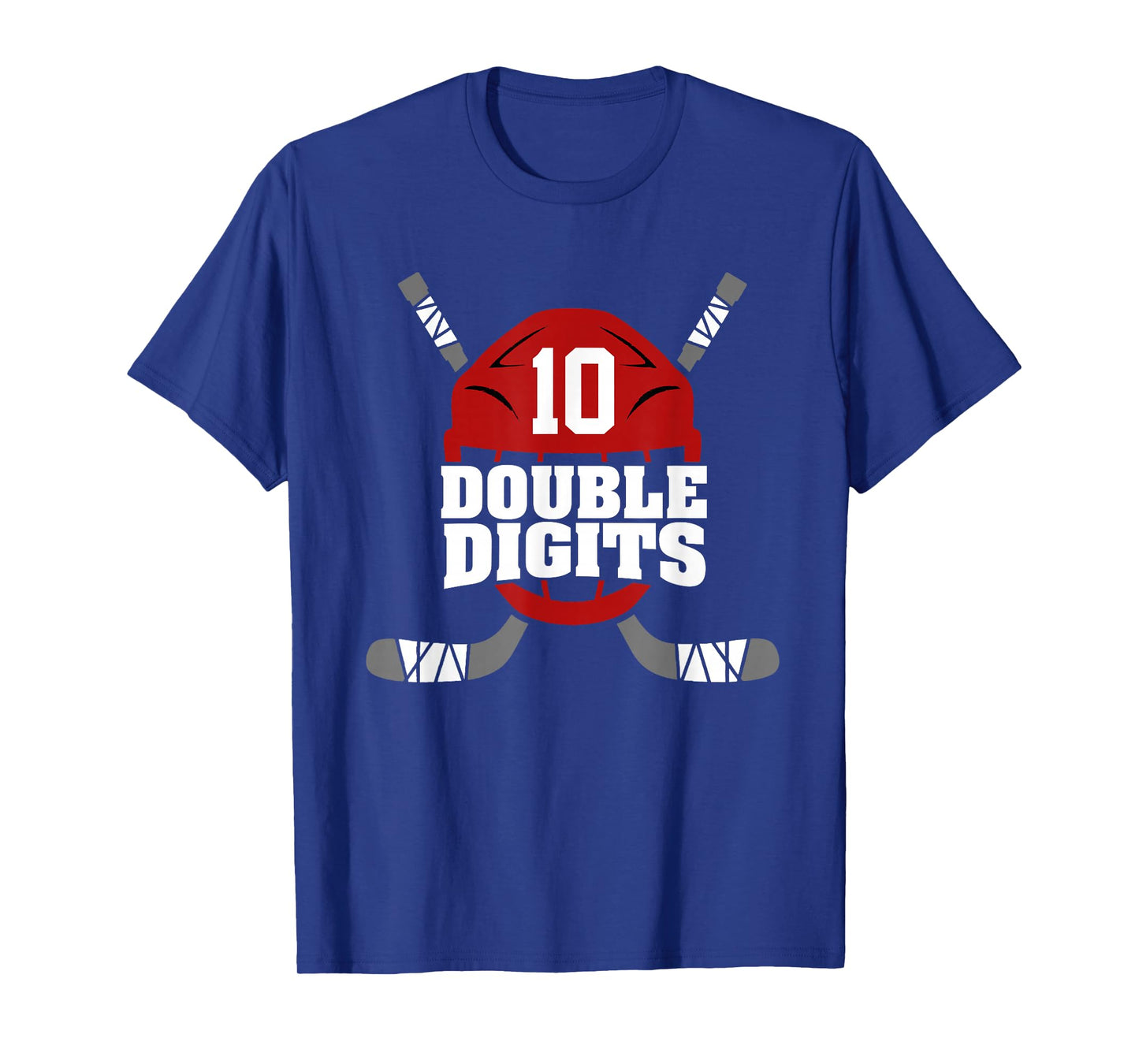 Double Digits 10 Year Old Boy Hockey 10th Birthday T-Shirt