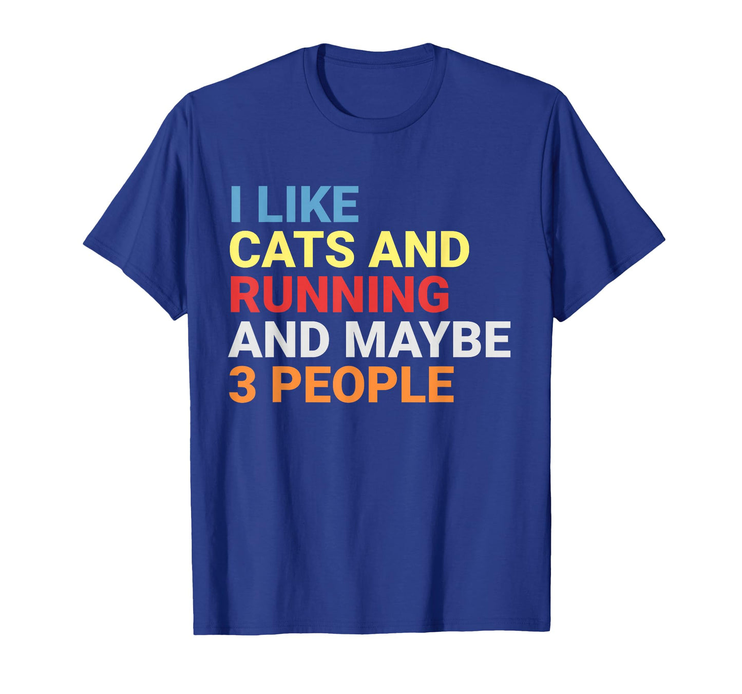Retro I Like Cats and Running Lover Runner Funny Cat T-Shirt