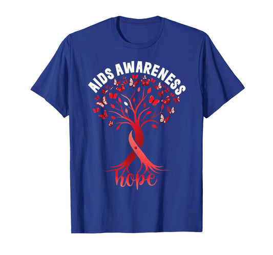 AIDS/HIV Awareness World Aids Day Red Ribbon Hope Fight T-Shirt