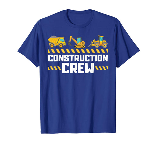 Construction Crew Worker Excavator Boys Girls Kids T-Shirt