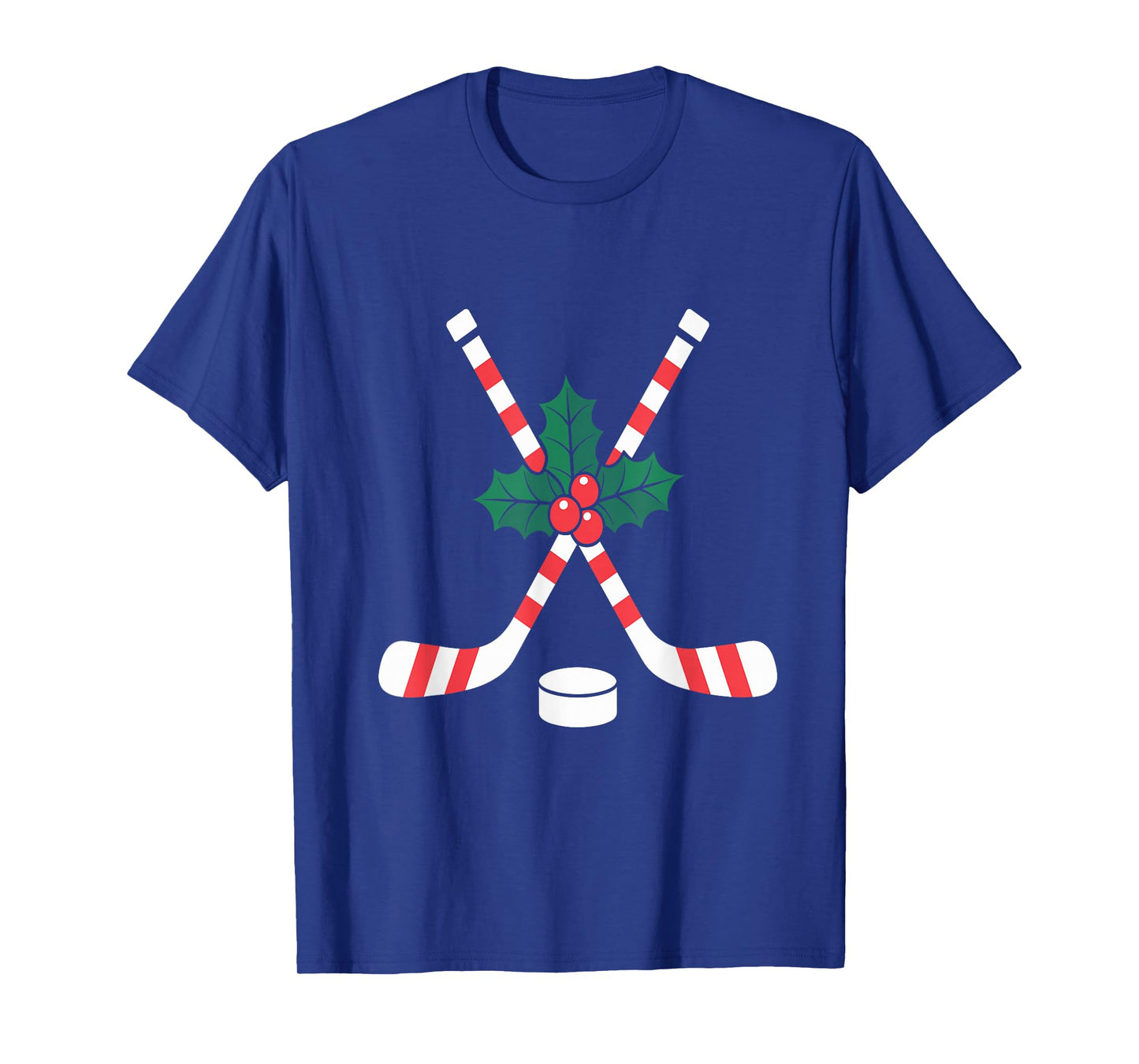 Ice Hockey Christmas Candy Cane Hockey Stick Xmas T-Shirt