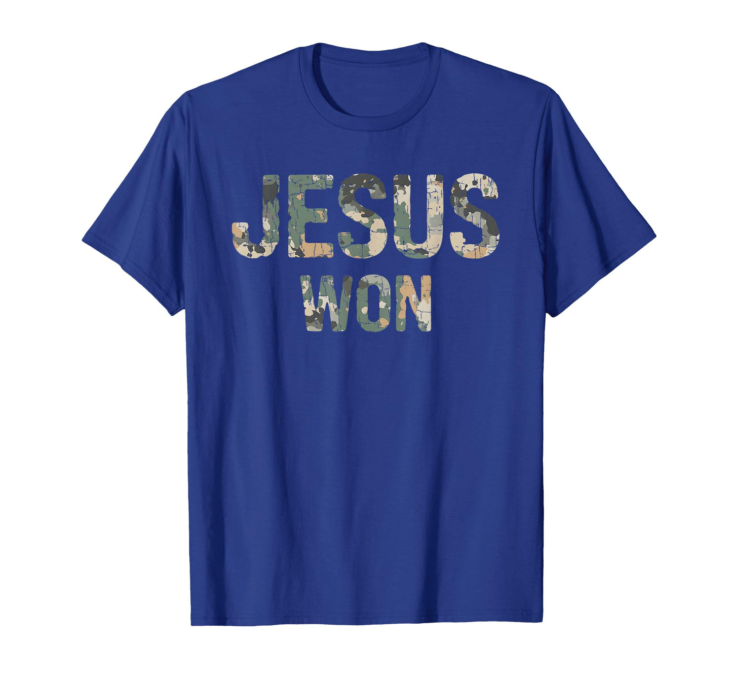 Vintage Camo Jesus Won Camouflage Natural T-Shirt
