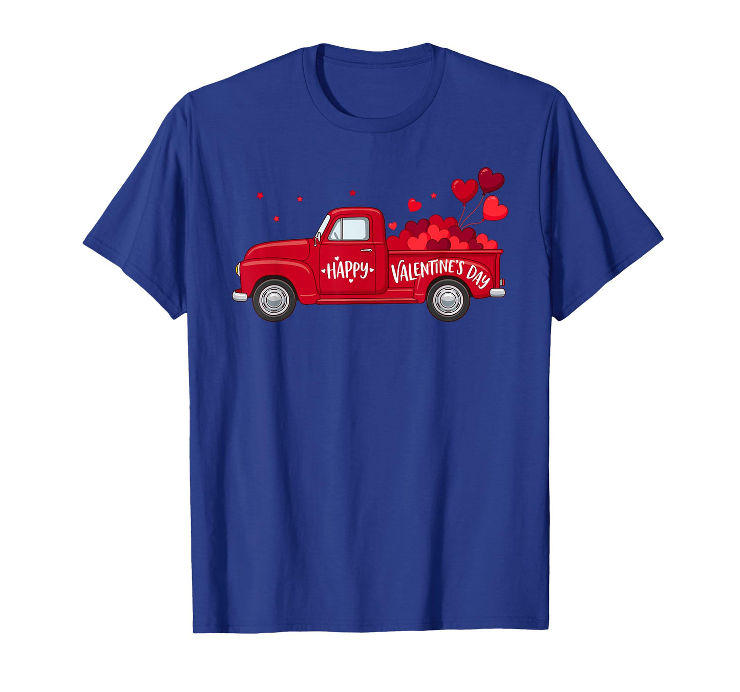 Classic Red Truck Happy Valentine's Day Farmhouse Hearts T-Shirt
