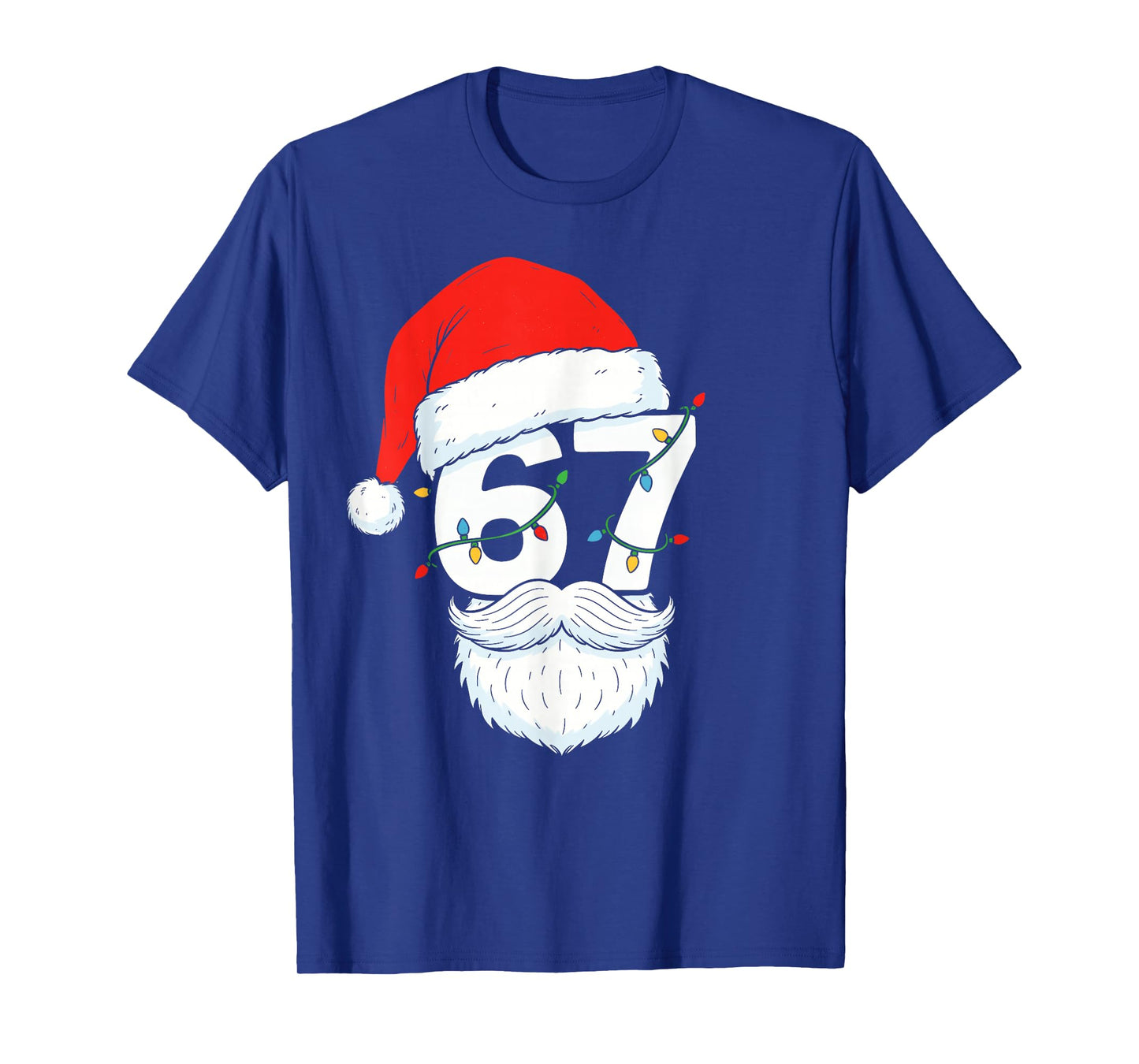 Trending Six Seven Meme Christmas 67 Santa Face Men Boys T-Shirt