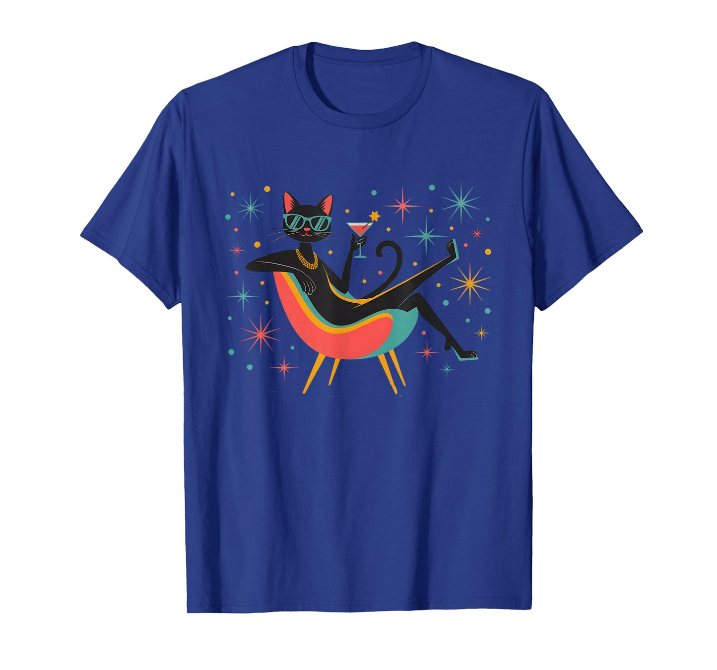 Midcentury Mid Century Cat Retro Atomic Age 50s 60s Cats Art T-Shirt