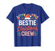 Cute Merry Bestie Christmas Crew Lights and Reindeer Quote T-Shirt