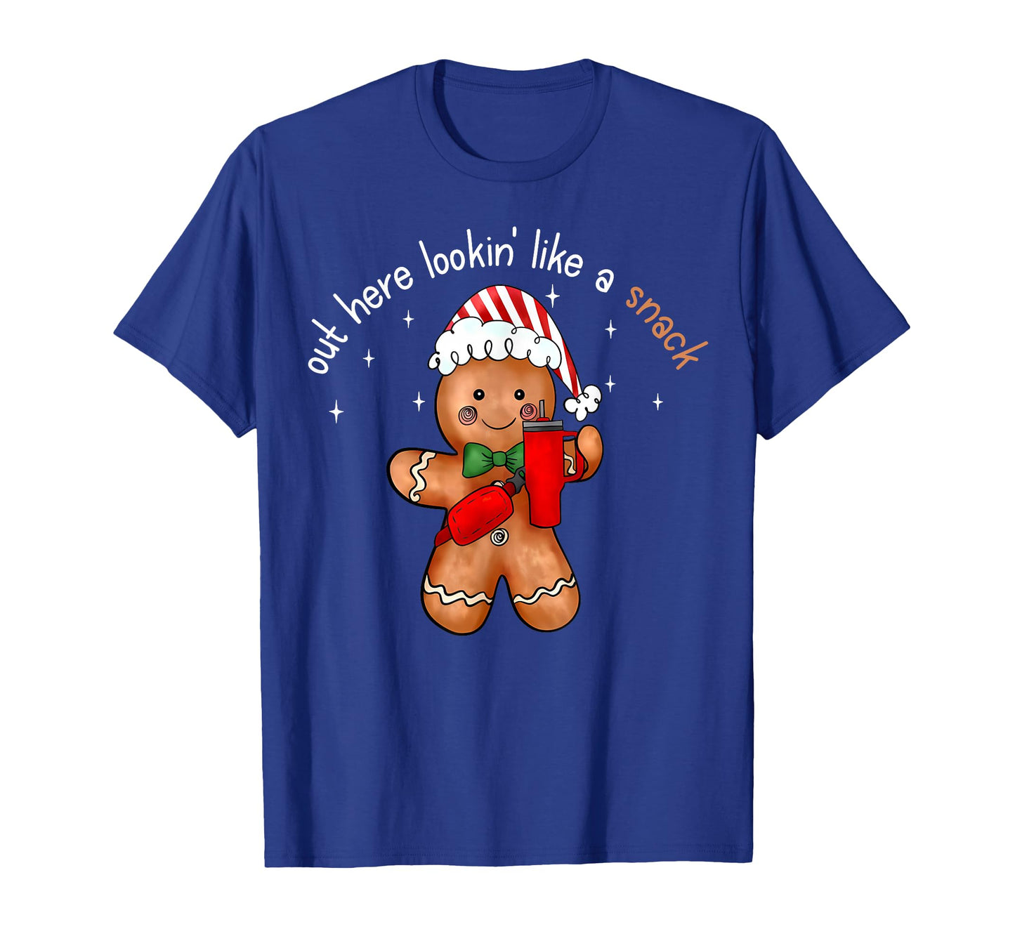 Out Here Looking Like A Snack Funny Xmas Light Gingerbread T-Shirt