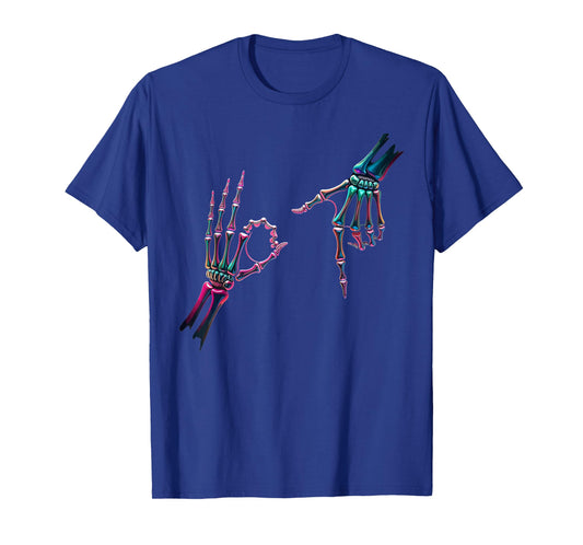 67 Meme Skeleton Hand 6 7 Halloween Six Seven Funny Teens T-Shirt