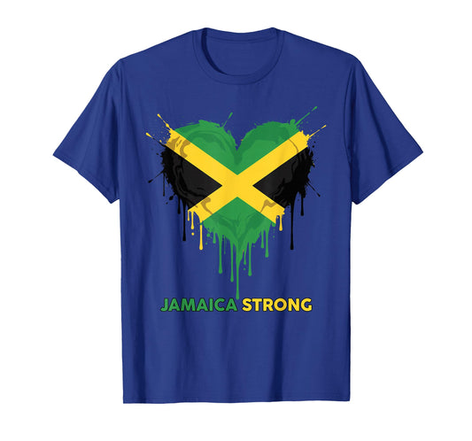 Jamaica Strong Shirt Watercolor Love Heart Pride T-Shirt