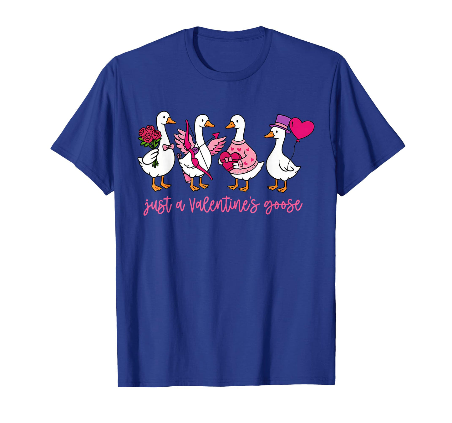 Just A Valentines Goose Cute Silly Geese Valentines Women T-Shirt