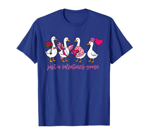 Just A Valentines Goose Cute Silly Geese Valentines Women T-Shirt