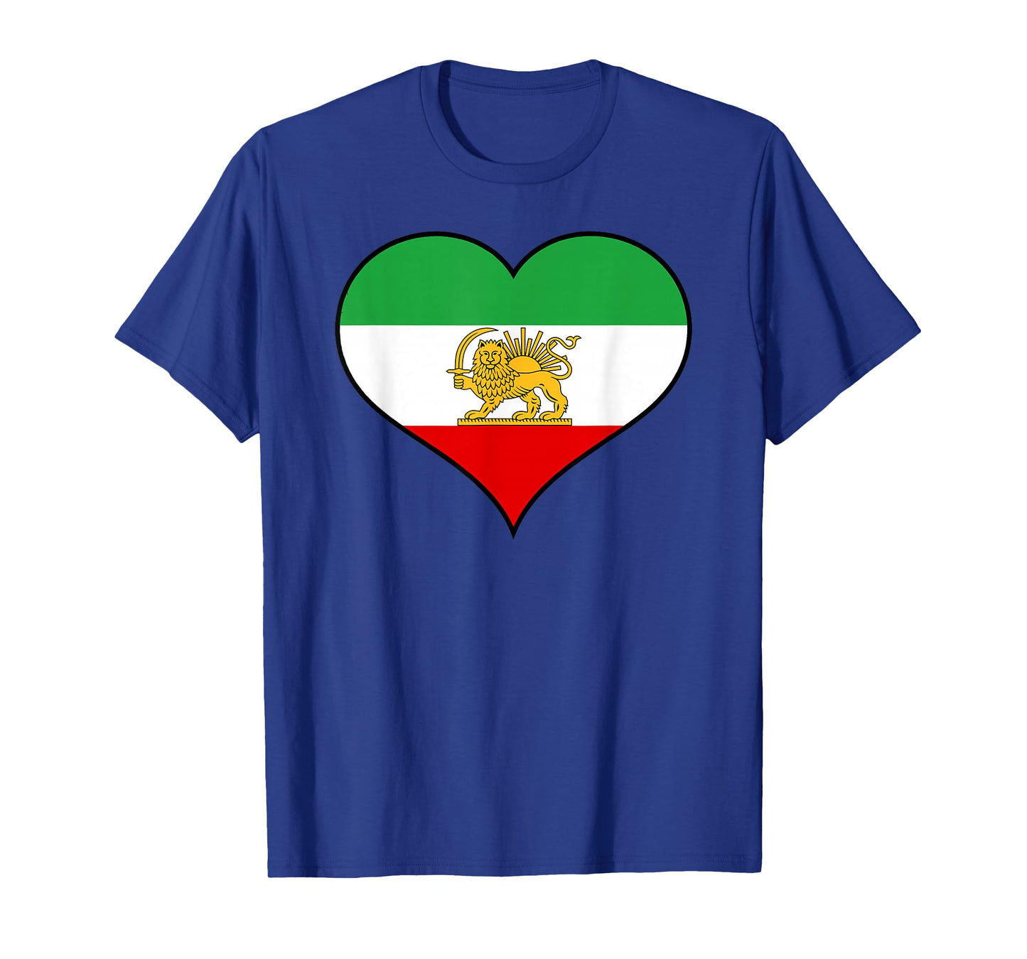Iranian or Persian Flag Distressed Within Heart Shape T-Shirt