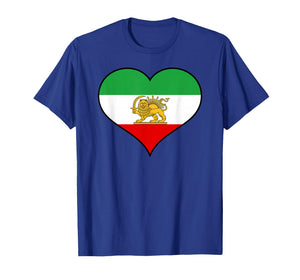 Iranian or Persian Flag Distressed Within Heart Shape T-Shirt