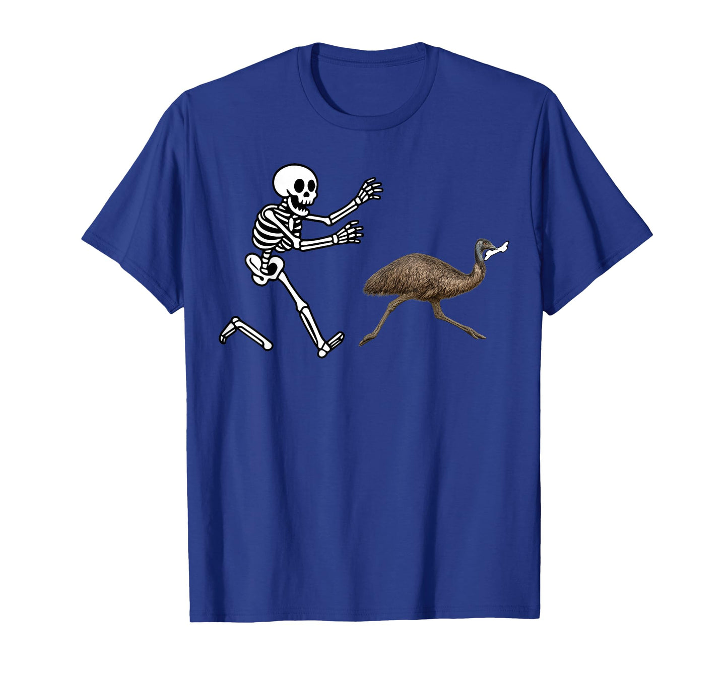 Funny emu Running Skeleton Halloween T-Shirt