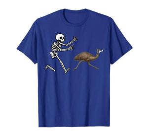 Funny emu Running Skeleton Halloween T-Shirt