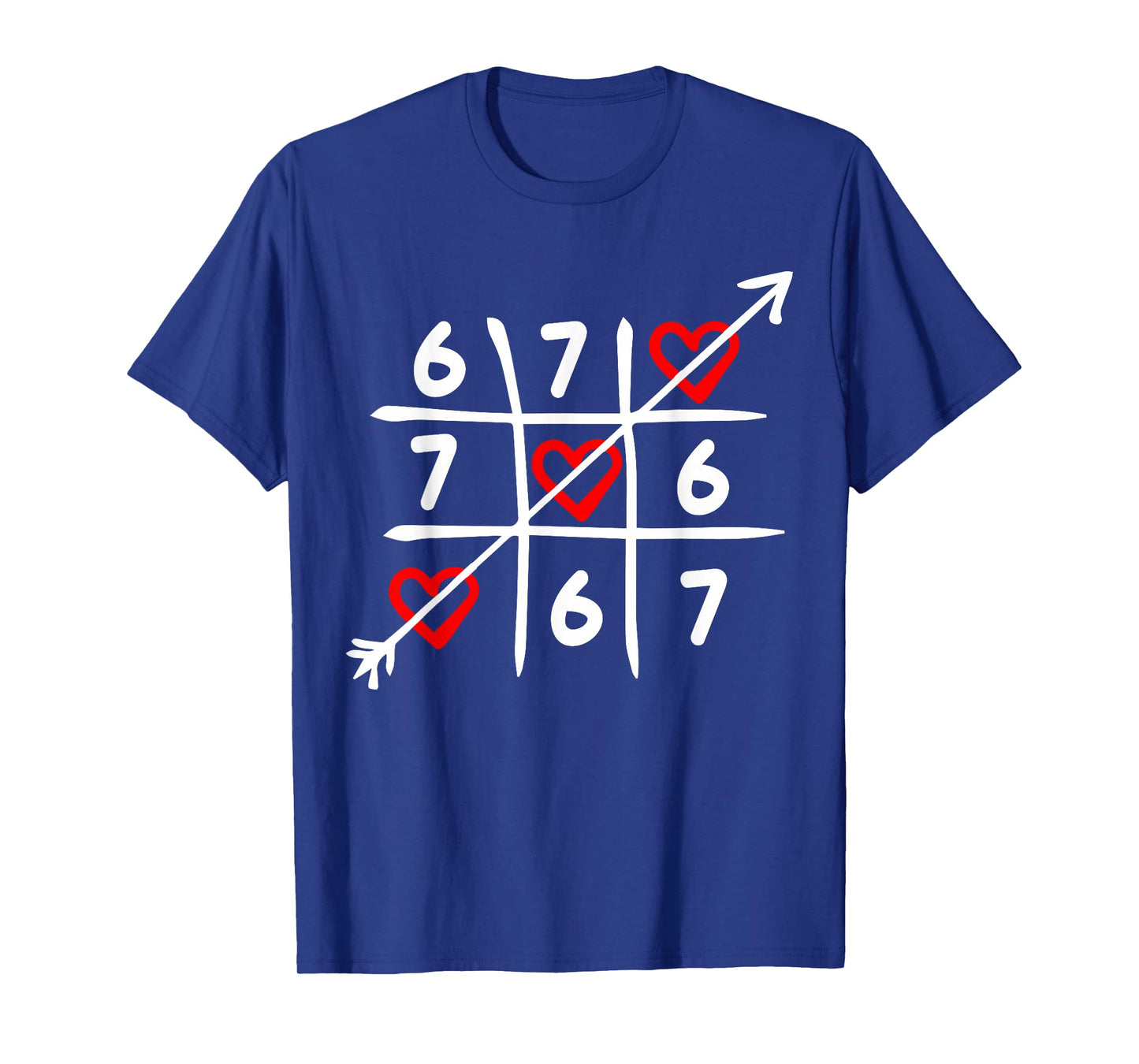 Six Seven 67 Meme 6 7 Valentines Day Heart Men Women Kids T-Shirt