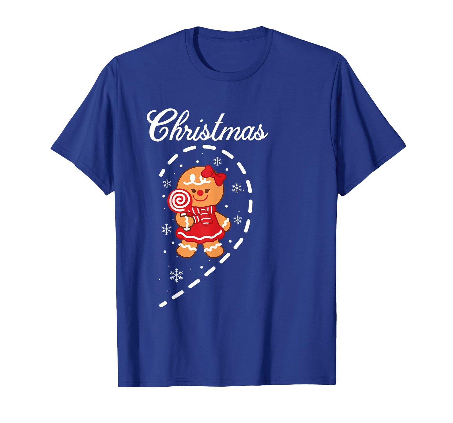 Cute Gingerbread Bow Heart Merry Christmas Matching Couples T-Shirt