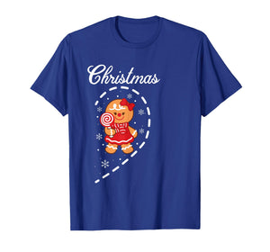 Cute Gingerbread Bow Heart Merry Christmas Matching Couples T-Shirt