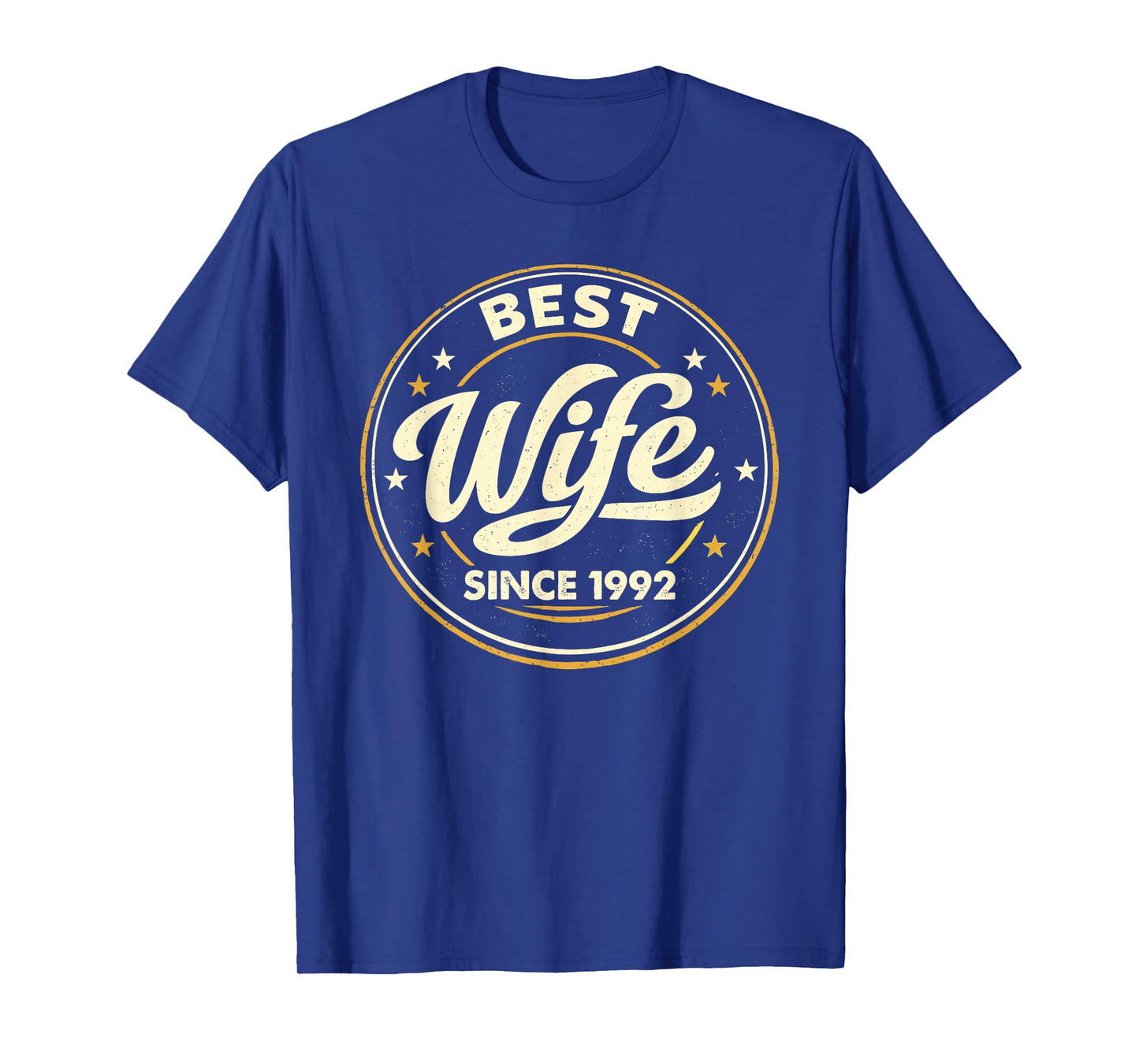 Vintage Badge Best Wife Since 1992 34th Wedding Anniversary T-Shirt