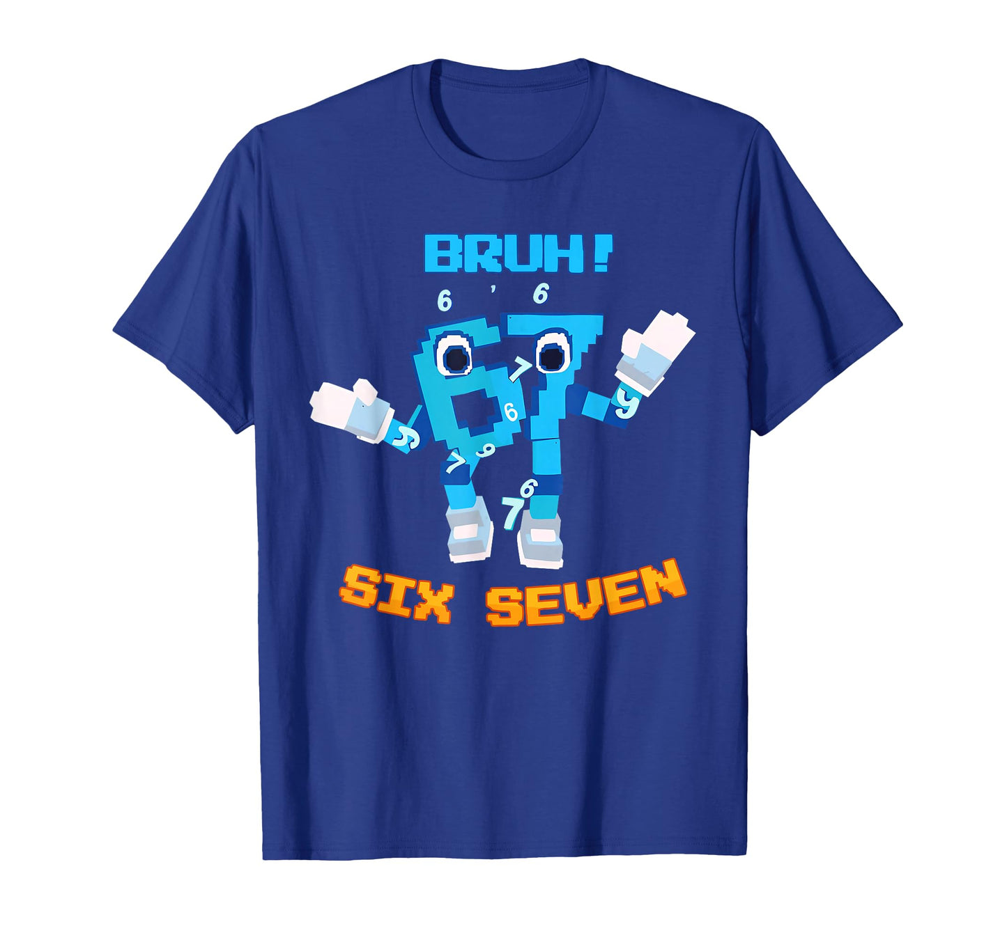 Bruh 6 7 Six Seven Gen Z Alpha Funny Meme Brain Rot Vintage T-Shirt