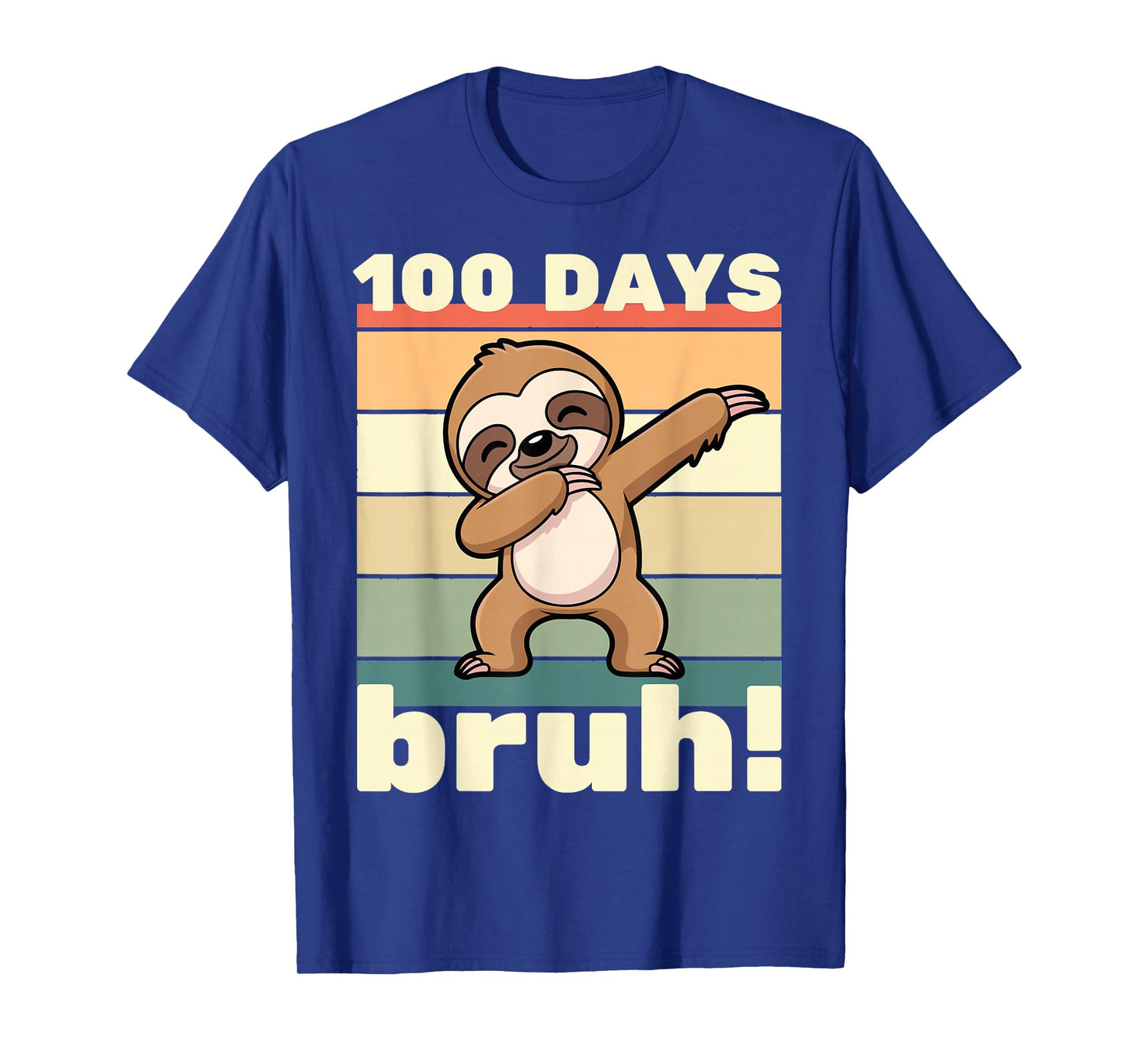 100 Days of School Bruh Funny Kids Boys Girls Dabbing Sloth T-Shirt