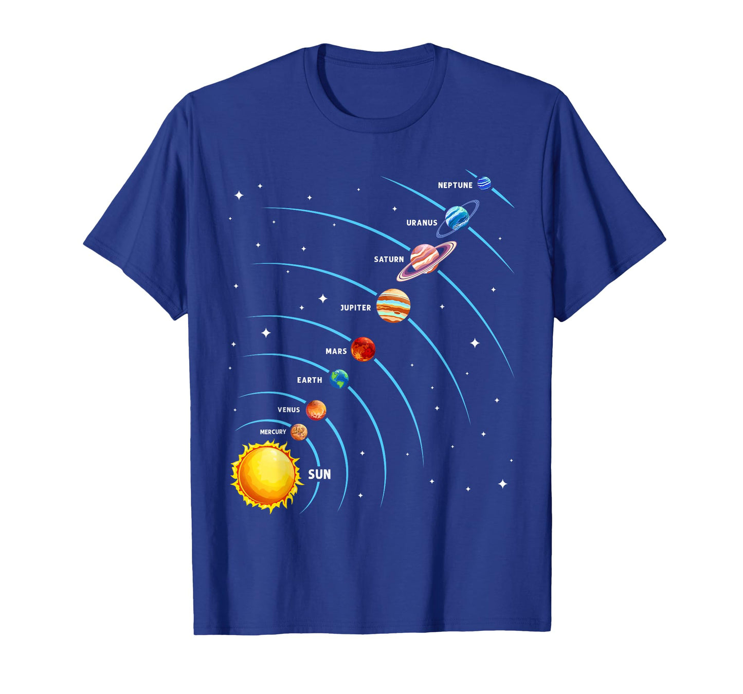 Solar System Colorful Space Planets Educational Kids T-Shirt
