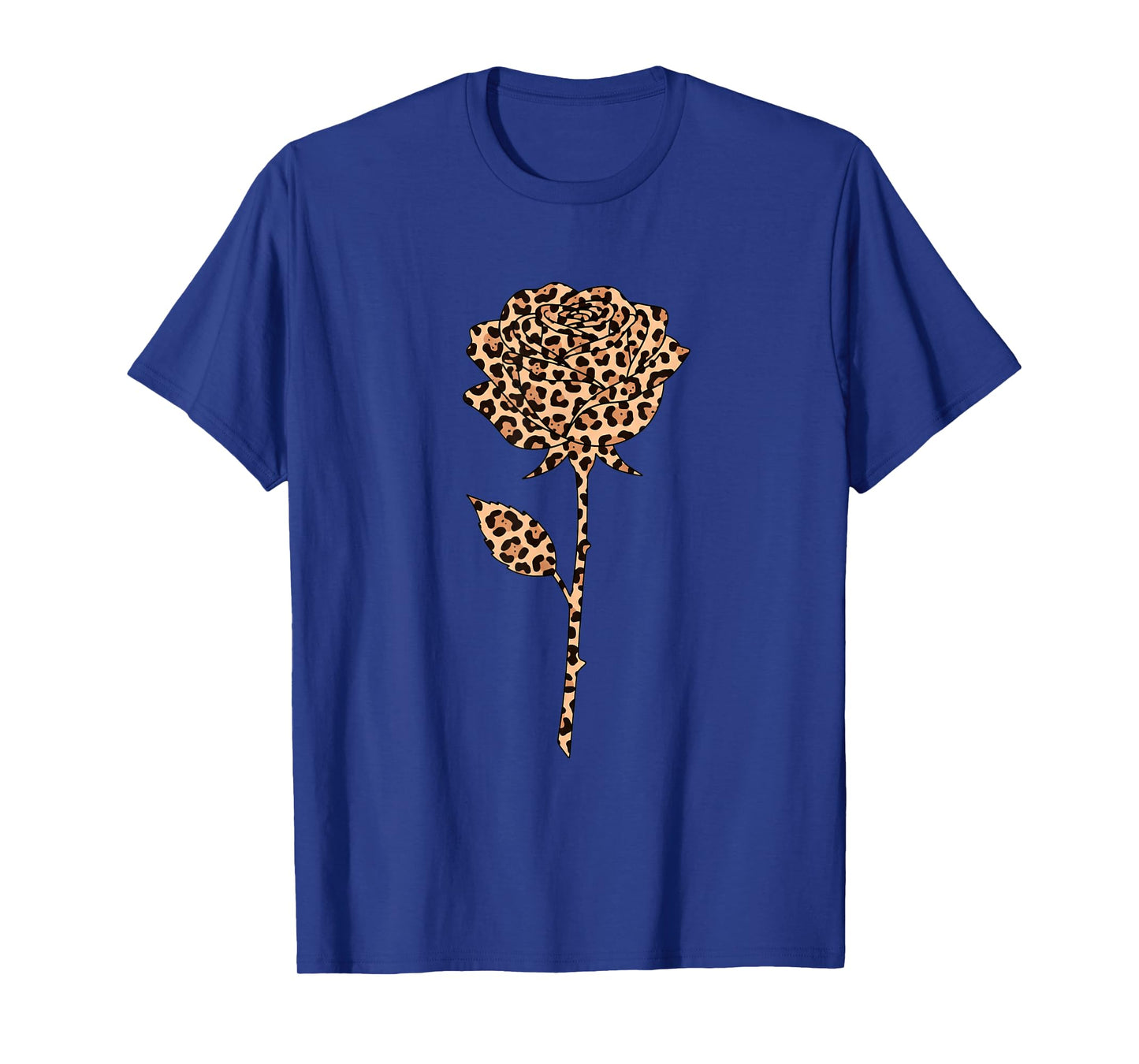 Leopard Rose Floral Safari Print Cheetah Pattern Jungle Art T-Shirt
