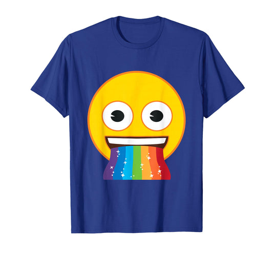 Official Emoji Rainbow Mouth Yellow Smile Face T-Shirt