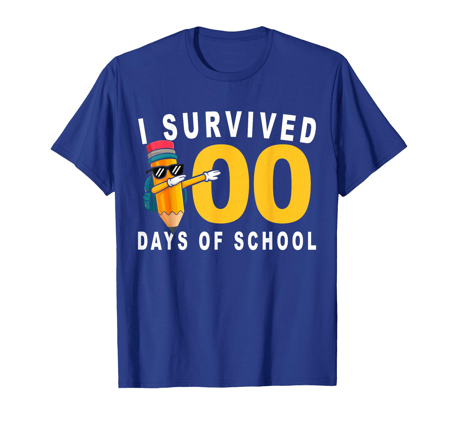 I Survived 100 Days of School Dabbing Pencil Funny Kids Boys T-Shirt