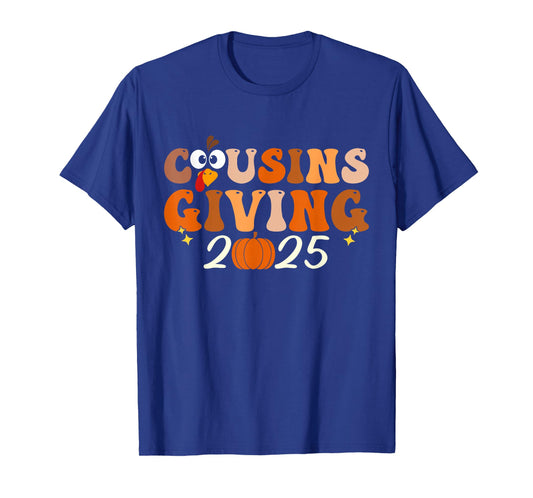 Cousins Giving 2025 Retro Thanksgiving Family Matching Fall T-Shirt