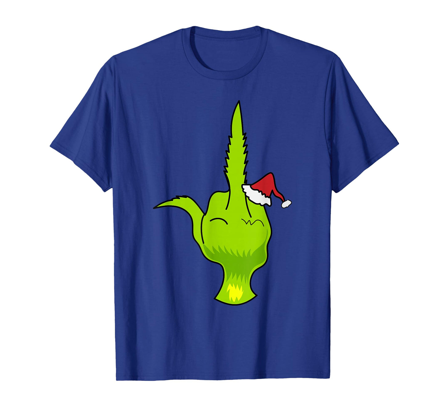 Funny Green Hand Middle Finger Xmas Santa T-Shirt