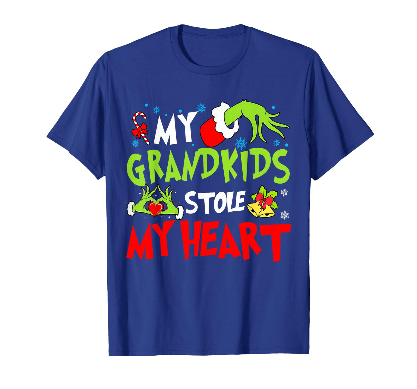 Vintage My Grandkids Stole My Christmas Heart Grandma Xmas T-Shirt