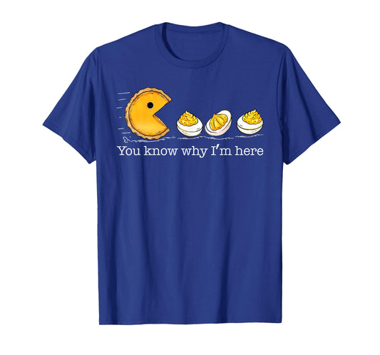 Funny Retro Thanksgiving You Know Why I'm Here Deviled Egg T-Shirt
