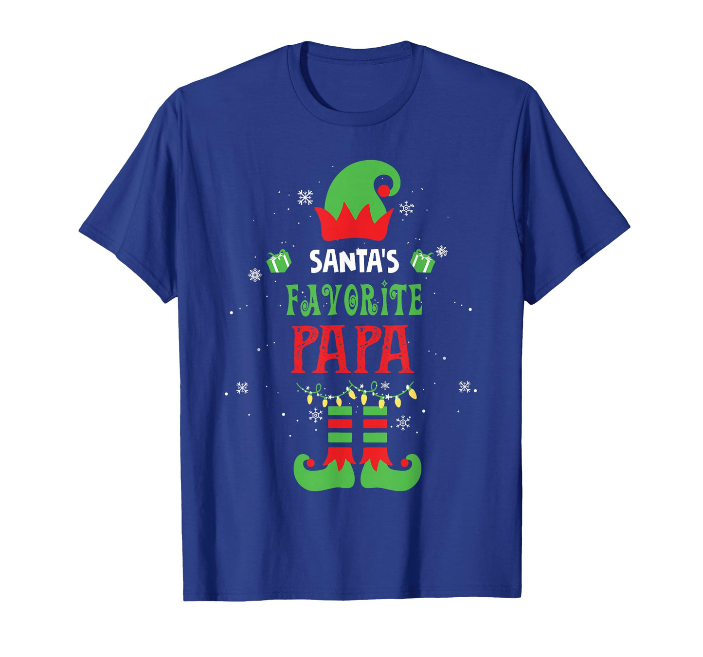 Santa's Favorite Papa Funny Elf Family Xmas T-Shirt