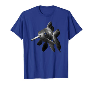 Smoking Black White Cigarette Fish Art T-Shirt