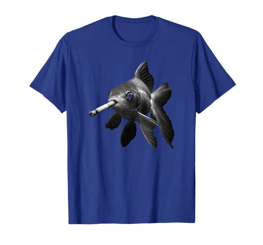 Smoking Black White Cigarette Fish Art T-Shirt