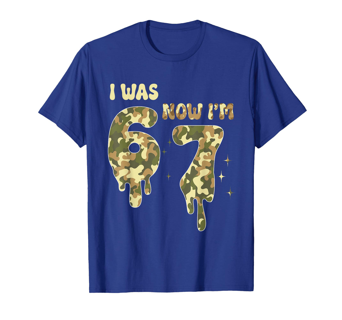 Retro I was 6 Now I'm 7 Camo 67 Ice Cream Drip Baseball Gift T-Shirt