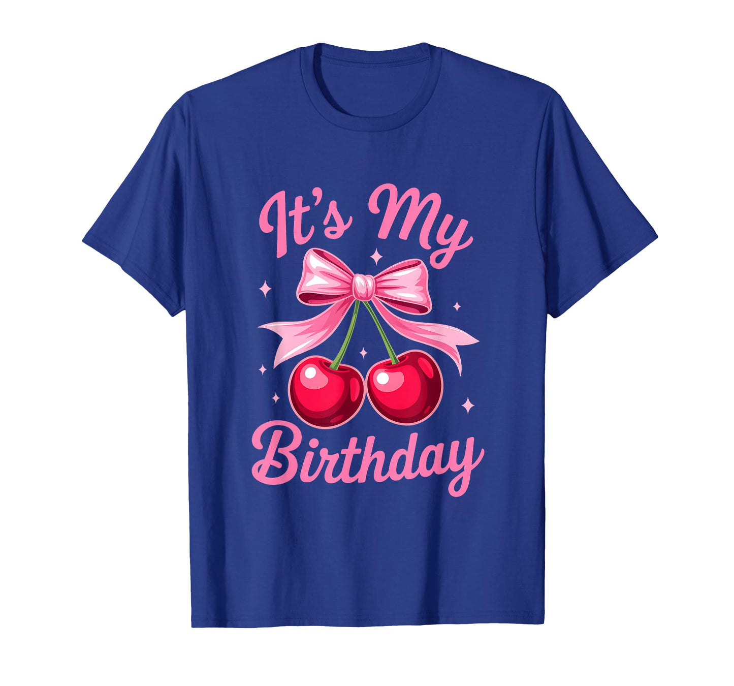 It's My Birthday Coquette Bow Cherry Birthday Girls Women T-Shirt