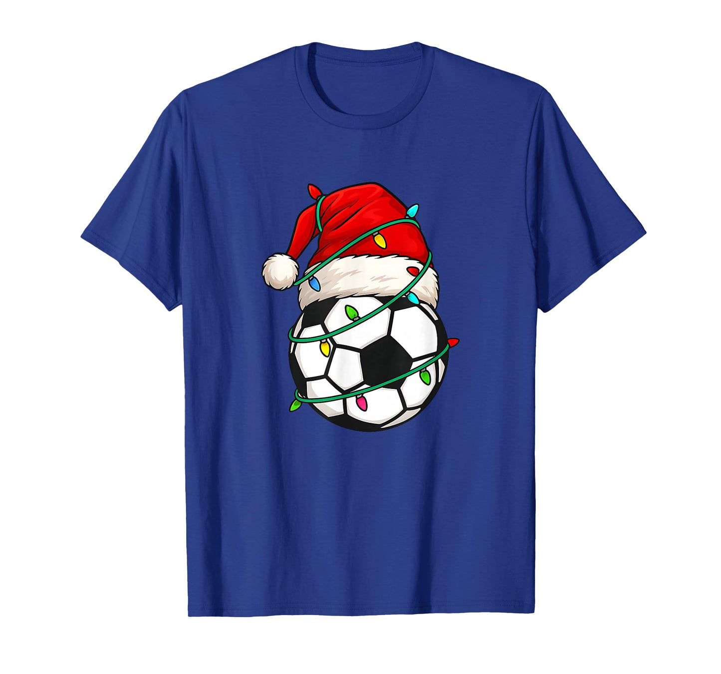 Soccer with Santa Hat Funny Christmas Xmas Gift T-Shirt