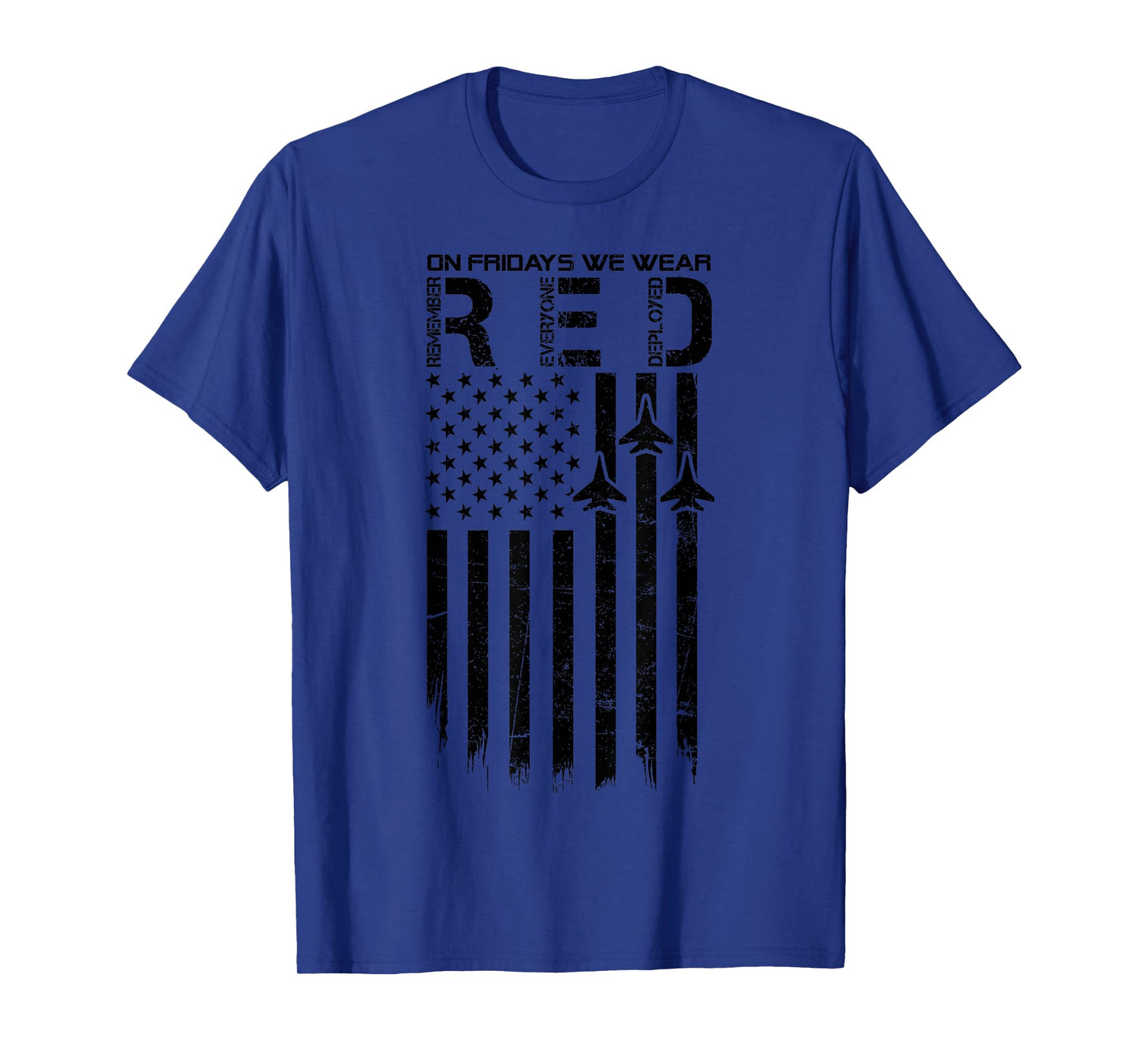 On Fridays We Wear Red Distressed Flag USA Air Force Support T-Shirt