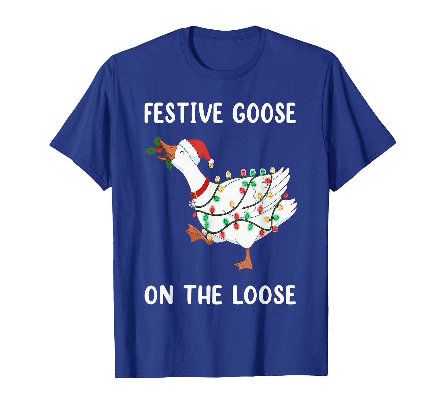 Vintage Funny Festive Goose on The Loose Christmas Humor T-Shirt