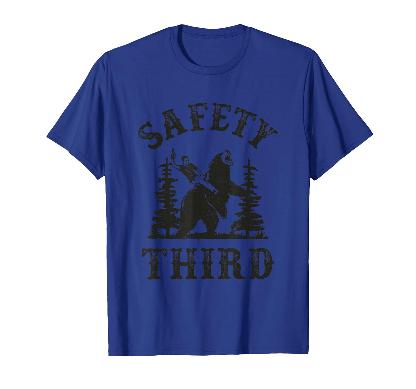 Safety Third Funny Cowboy Riding Bear Sarcastic Safety T-Shirt
