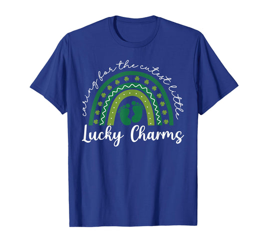Caring for The Cutest Lucky Charms NICU St Patricks Day T-Shirt