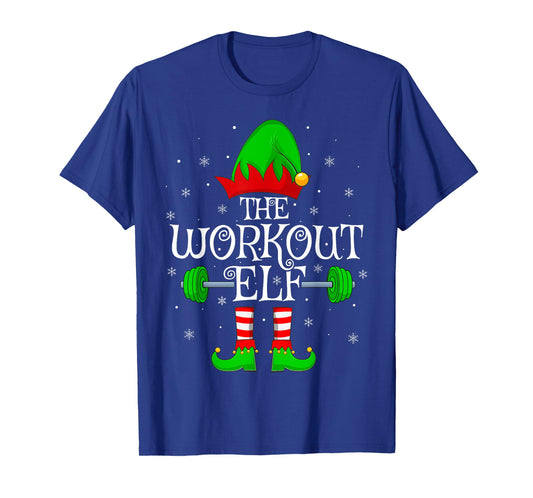 Gym Workout Elf Christmas Family Matching Elf Squad Xmas T-Shirt