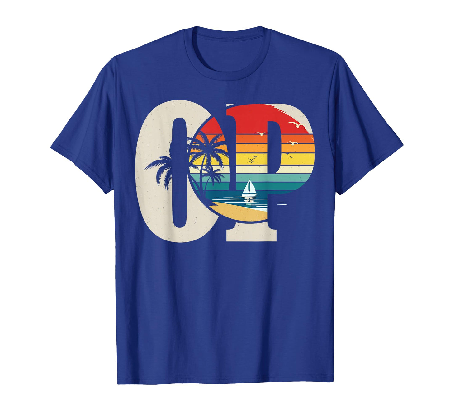 Op Ocean Vintage Pacific Beach Sun Palm Trees Retro T-Shirt