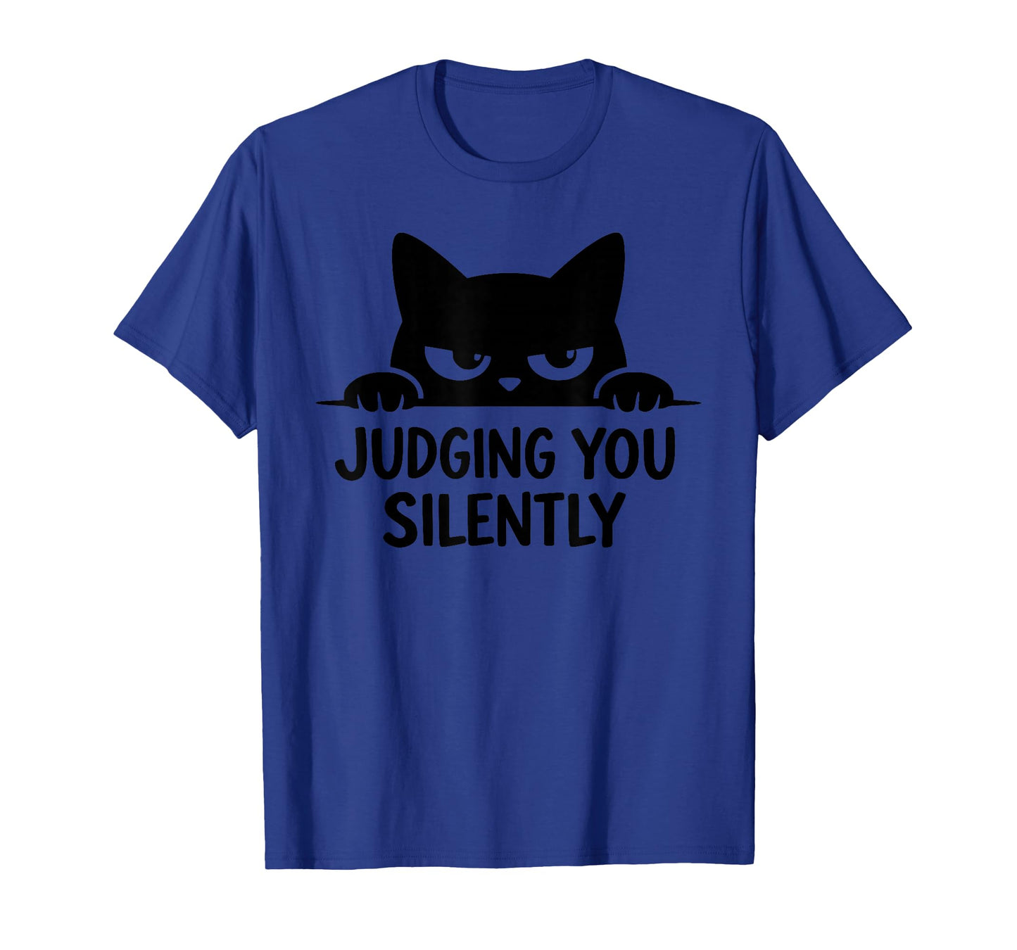 Black Cat for Cat Lover Mom Dad Cat Judging You Silently T-Shirt
