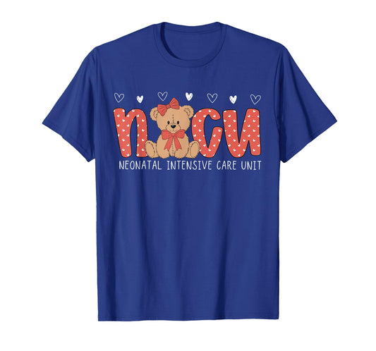 NICU Valentine Nurse Cute Bear Neonatal Intensive Care Unit T-Shirt
