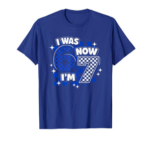 7 Years Old Birthday I was 6 Now I'm 7 6 7 Funny Kids Girls T-Shirt